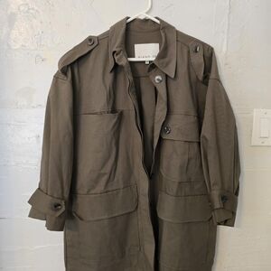 Olive Utility Jacket  and Lapel Collar